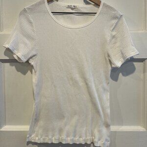 Alex Mill White Remy Rib Tee / XL